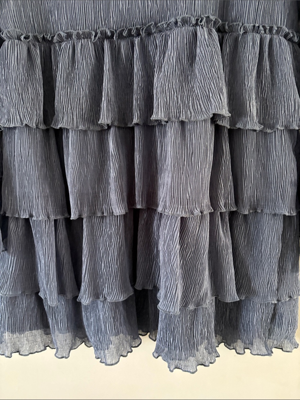 Lulu's Blue Tiered Ruffle Long-Sleeve Dress - Picture 7 of 11